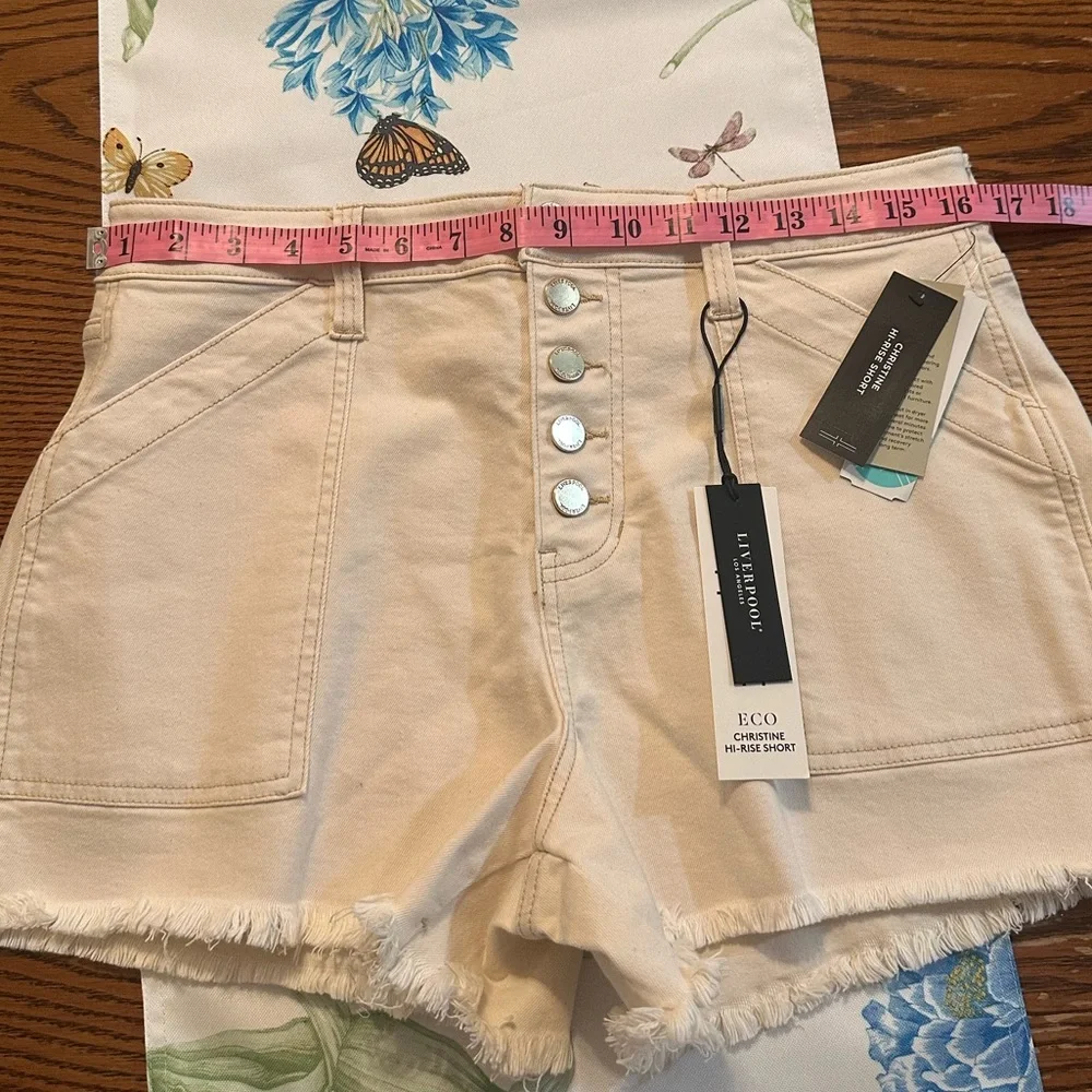 Liverpool Cream High Waist Tailored Shorts - Picture 12 of 14